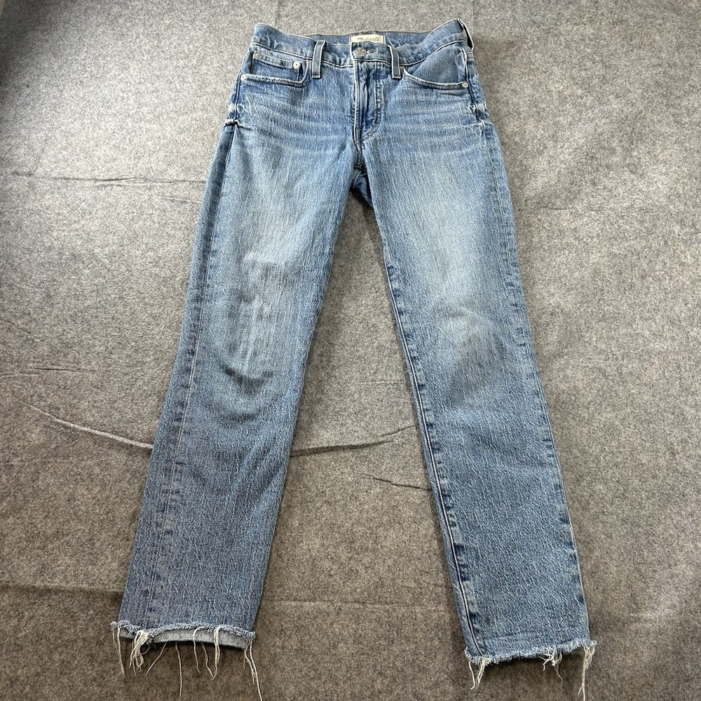 Madewell Mid-Rise Perfect Vintage Straight Jeans Womens 24 Medium Wash Stretch